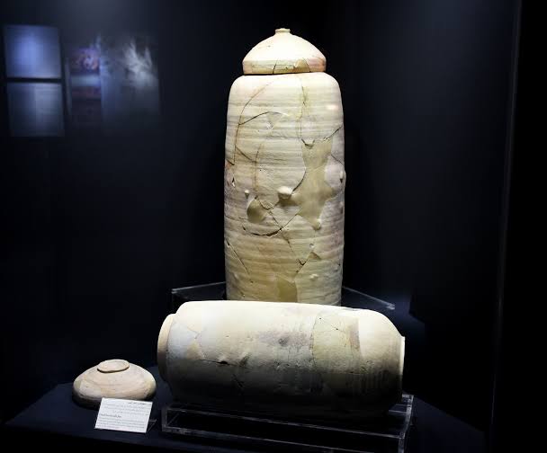 Ancient clay jars used to store the Dead Sea Scrolls at Qumran
